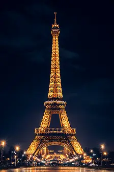 The night view of the Eiffel Tower