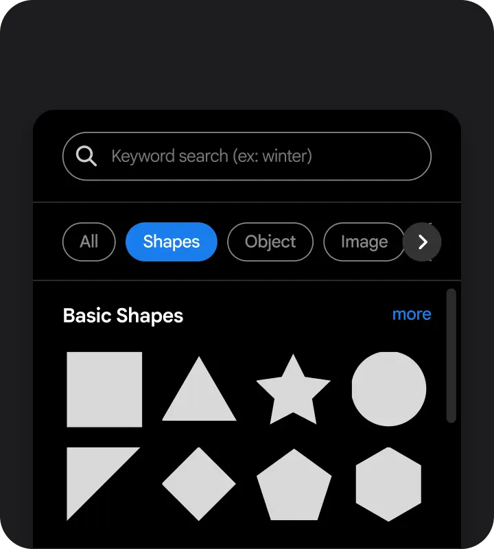 Shapes and icons.