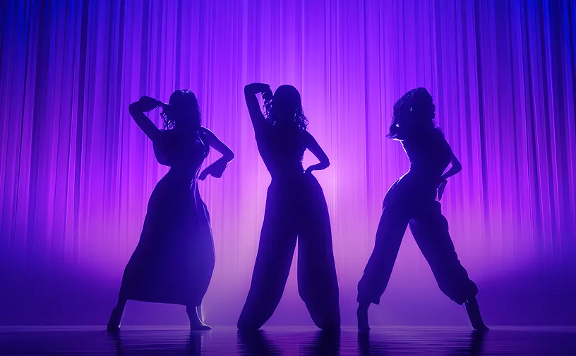 A minimal and stylized stage performance