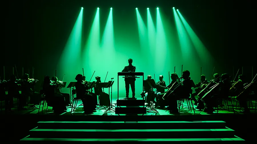A man conducting an orchestra