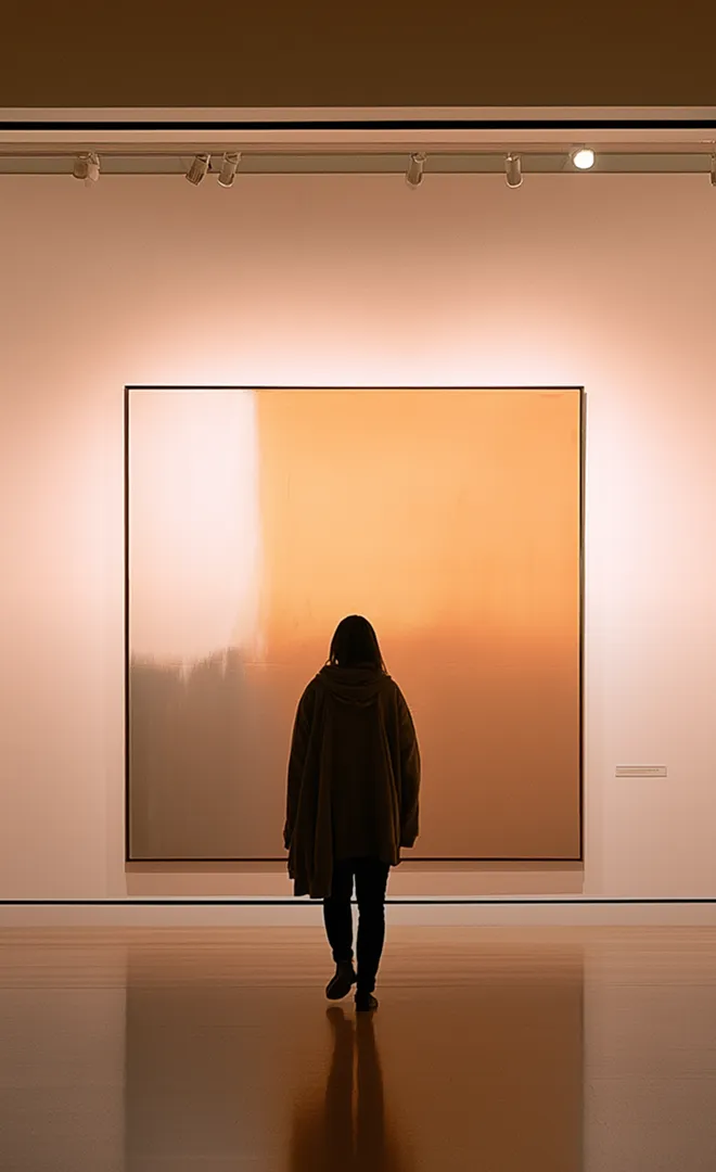 A minimal and atomosperic scene inside a man