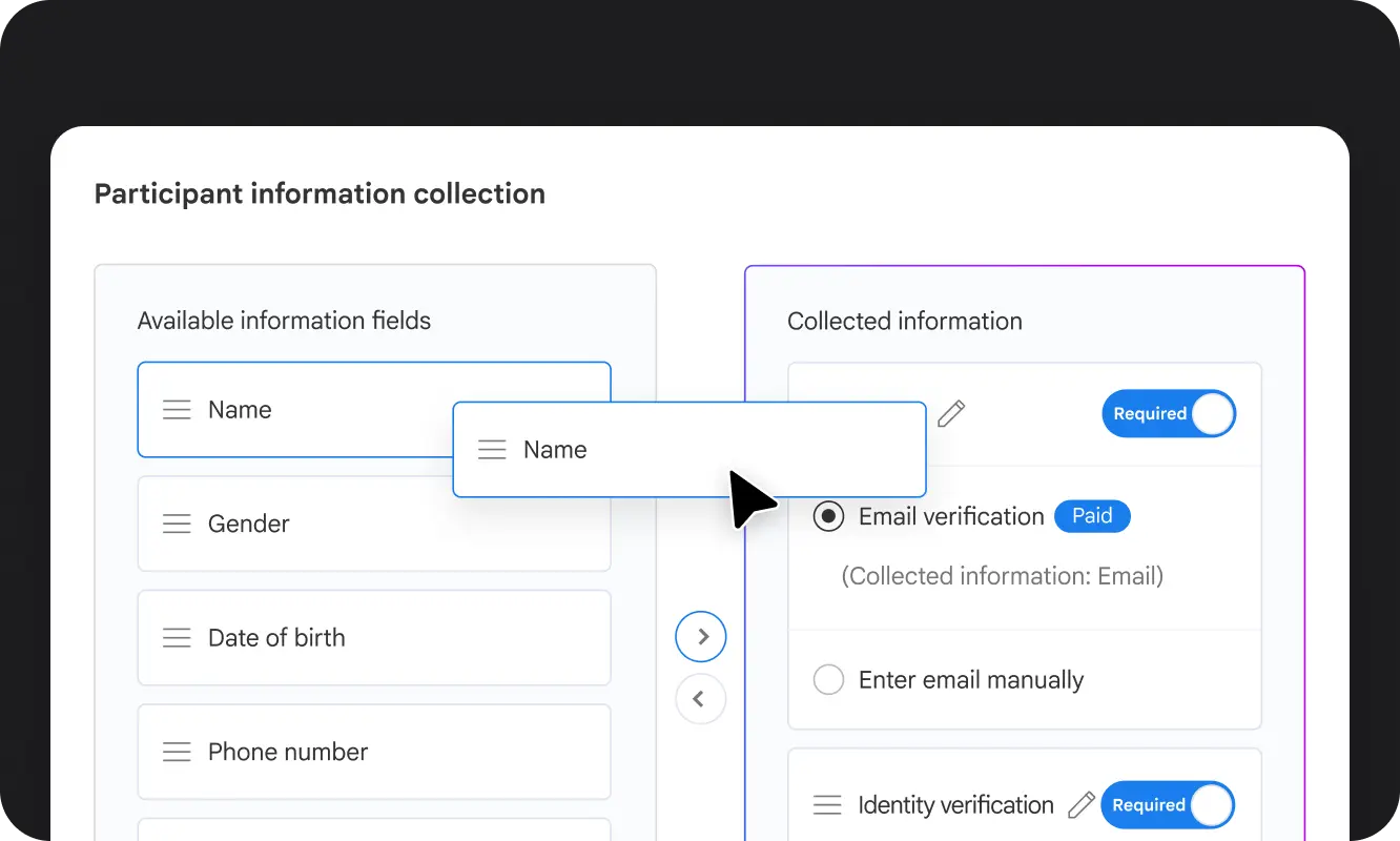 Applicant information collection settings.