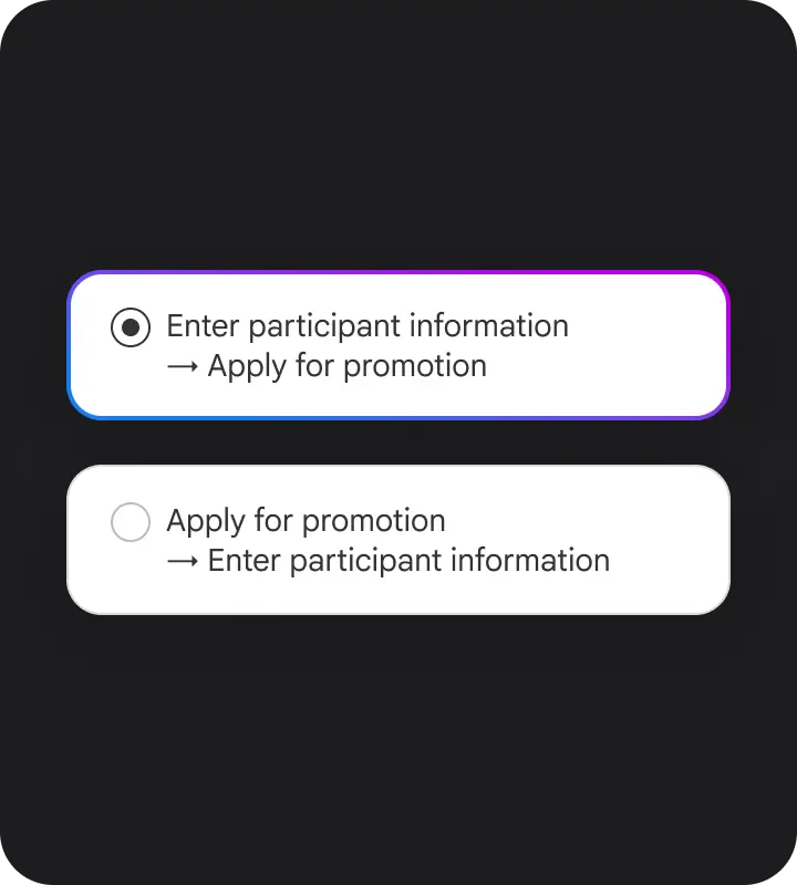 Participant information request timing settings.
